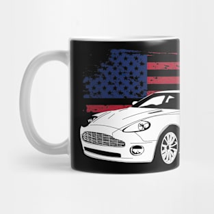 Aston Martin Vanquish Cars Form American Flag Mug